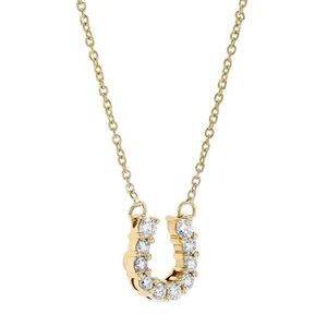 Roberto Coin 18K Yellow Gold Tiny Treasure Medium Diamond Horseshoe Necklace